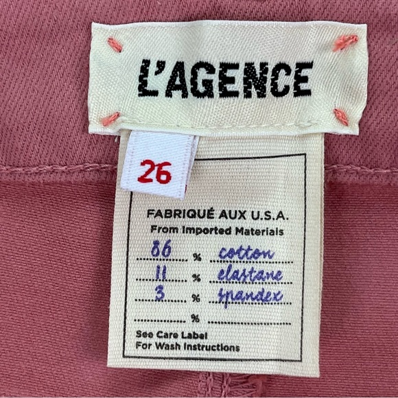 SOLD! L’AGENCE Margot High Rise Skinny Jeans Coated Dusty Rose - Picture 13 of 15